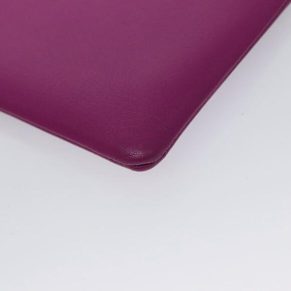 CELINE Clutch Bag Leather Purple White Silver - Picture 15 of 16